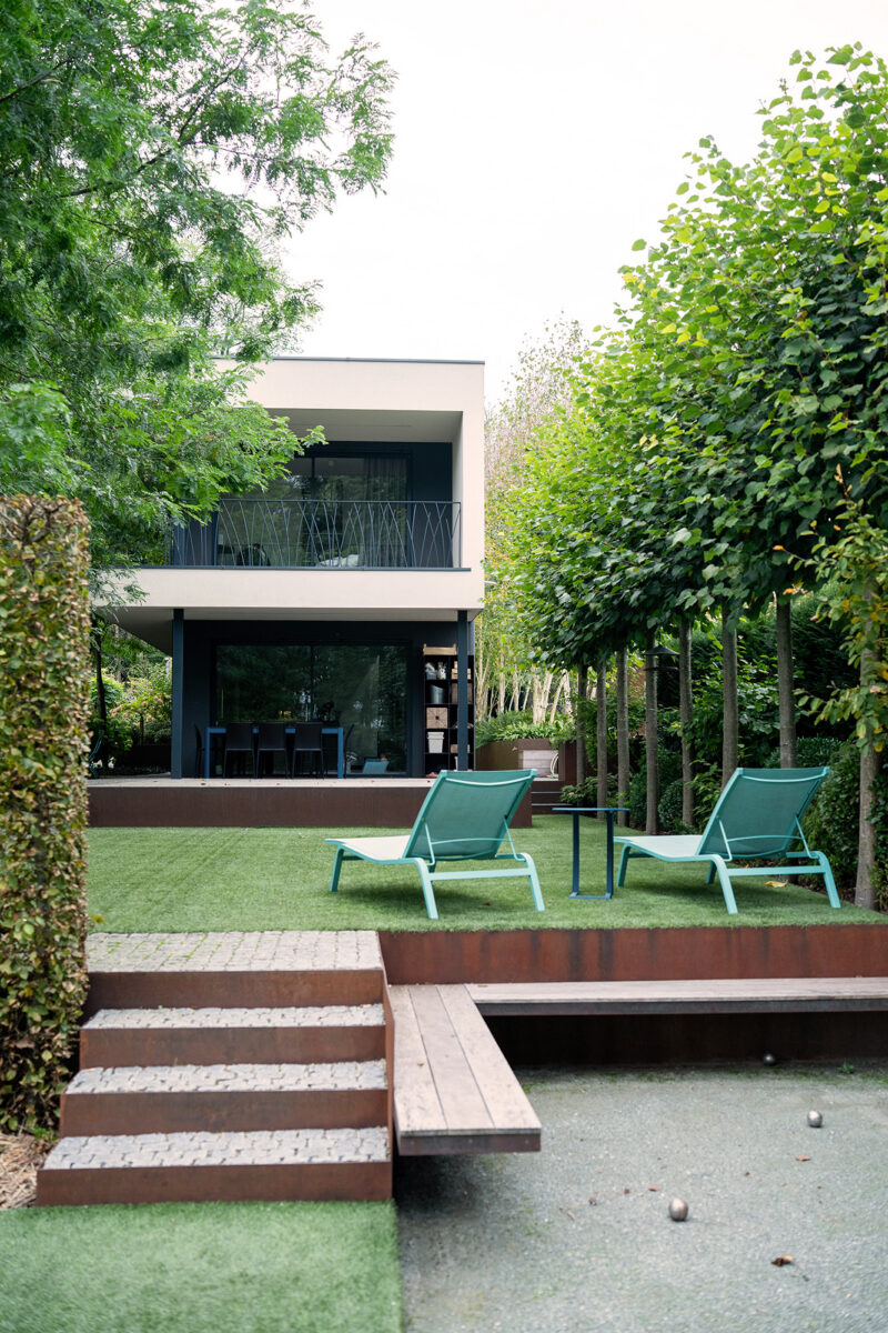 jardin maison style contemporain toit terrasse