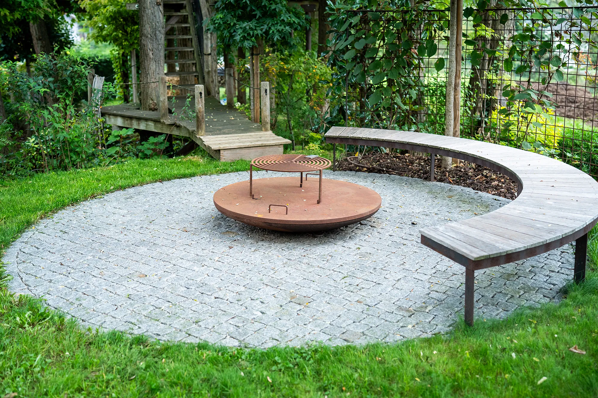 Jardin coin détente brasero